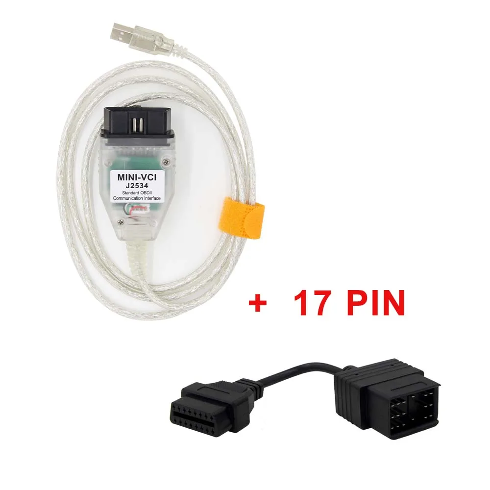Для Toyota диагностический мини-разъем V14.20.019 J2534 TIS Techstream FTDI FT232RL OBDII OBD2 автомобильный диагностический кабель Minivci интерфейс для Toyota - Цвет: MINI VCI and 17PIN