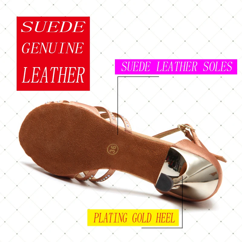 Free shipping Dance shoes women SASAN Adult Latin shoes with Diamond High-end atmosphere gold Heel 85mm Celebrity product soft