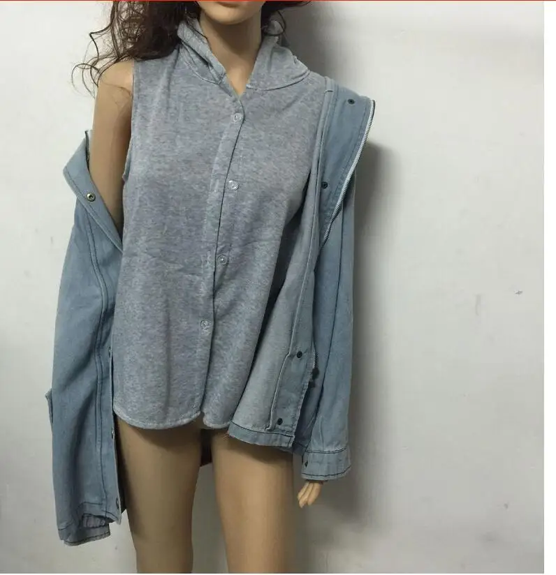 Женская джинсовая куртка пальто Veste Femme двухсекционная куртка весна осень с капюшоном бомбер размера плюс женский джинсовый жакет G288