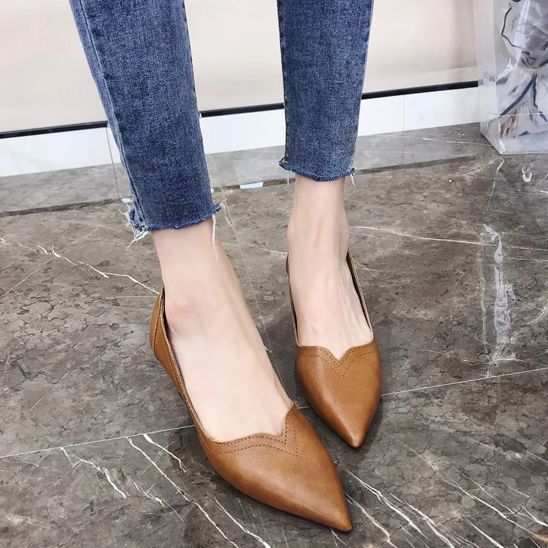 Pointed Toes Dress Shoes 2018 Korean Fashion Sexy Casual Wedding Party Slip-on Women 6cm High Heels | Обувь