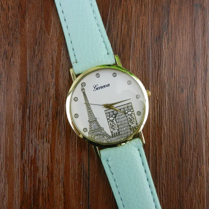 Женские часы Relojes Mujer 2018 наручные с рисунком Эйфелевой башни женские кожаные