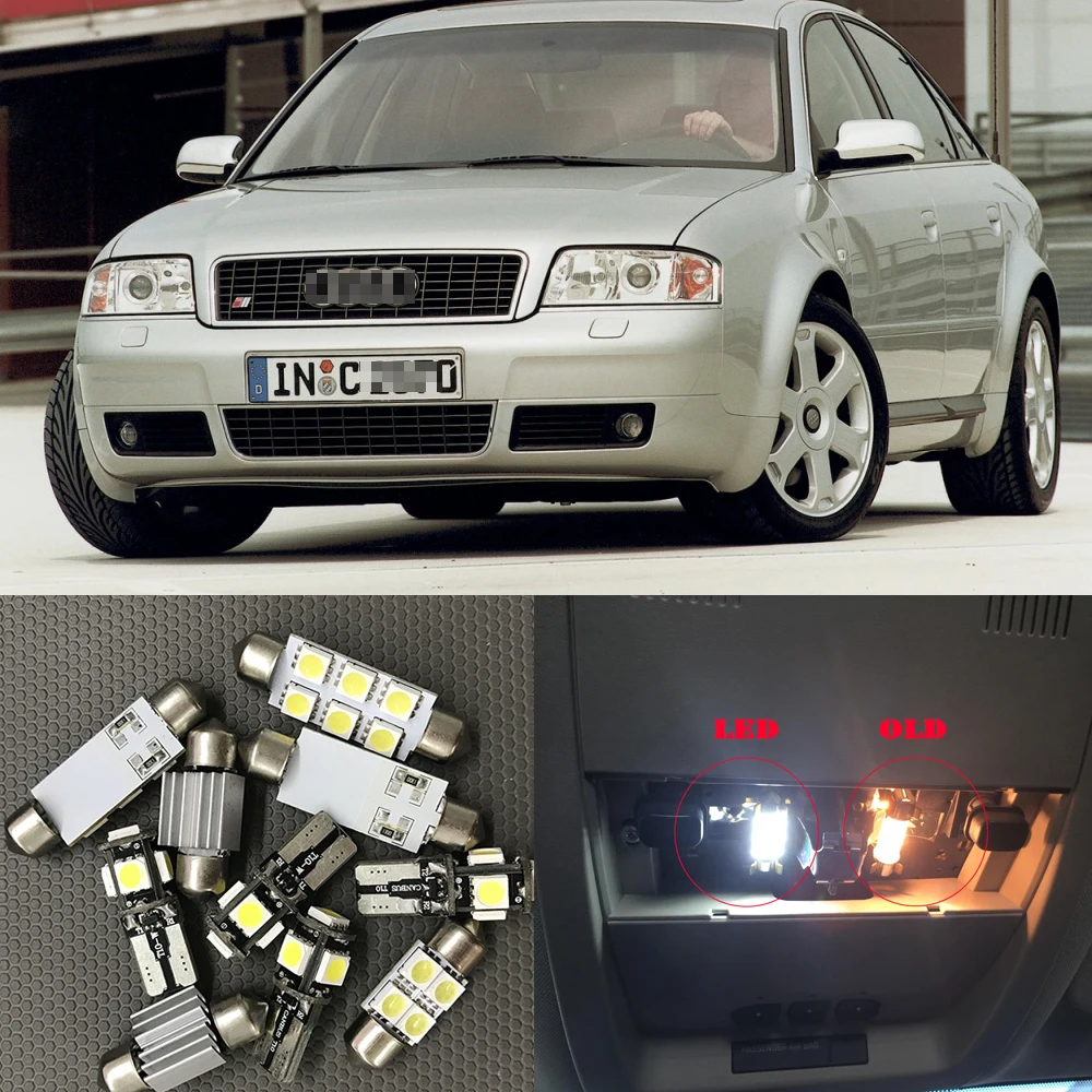 Автомобильная лампа 21x Canbus Белая светодиодная для салона автомобиля Audi A6 C5 1998 2004