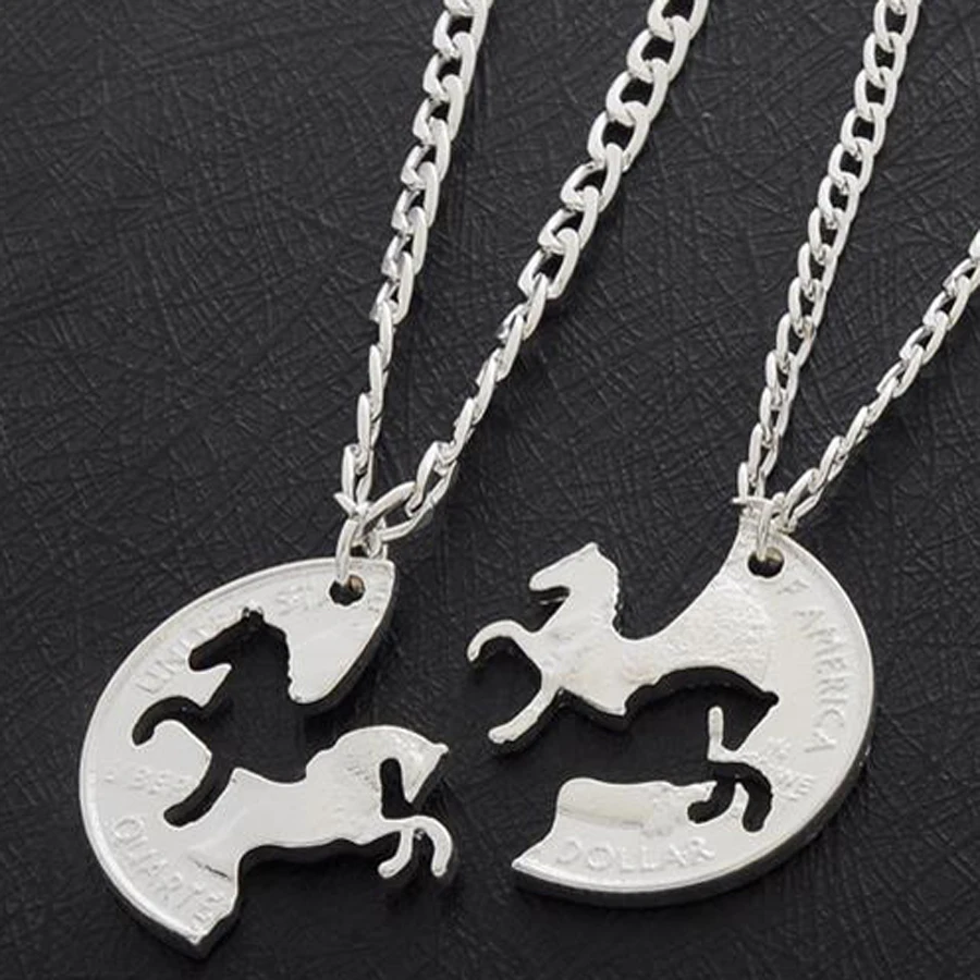 2 шт. подвеска Пазл бегущие лошади|friendship pendant necklace|necklace bestnecklace women |