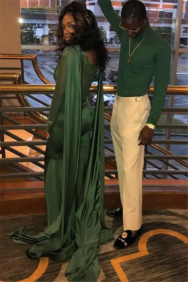 Vestido de gala изумрудно зеленый платье для выпускного с подолом в виде русалочьего