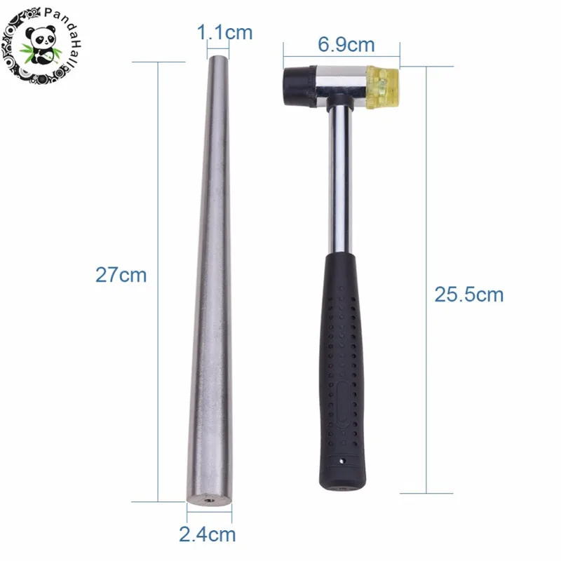 2pc Per Set 2 шт./компл. ювелирные инструменты железное Кольцо Увеличитель Stick оправки грохот салонное оборудование устанавливаемый двухстороннее резиновые Сталь ручка HammersF80 - Цвет: 2pc Per Set