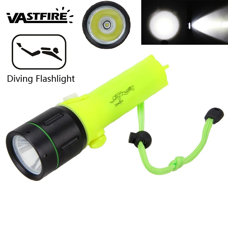 Светодиодный фонарик для дайвинга VASTFIRE T6 18650 лм перезаряжаемые фонарики
