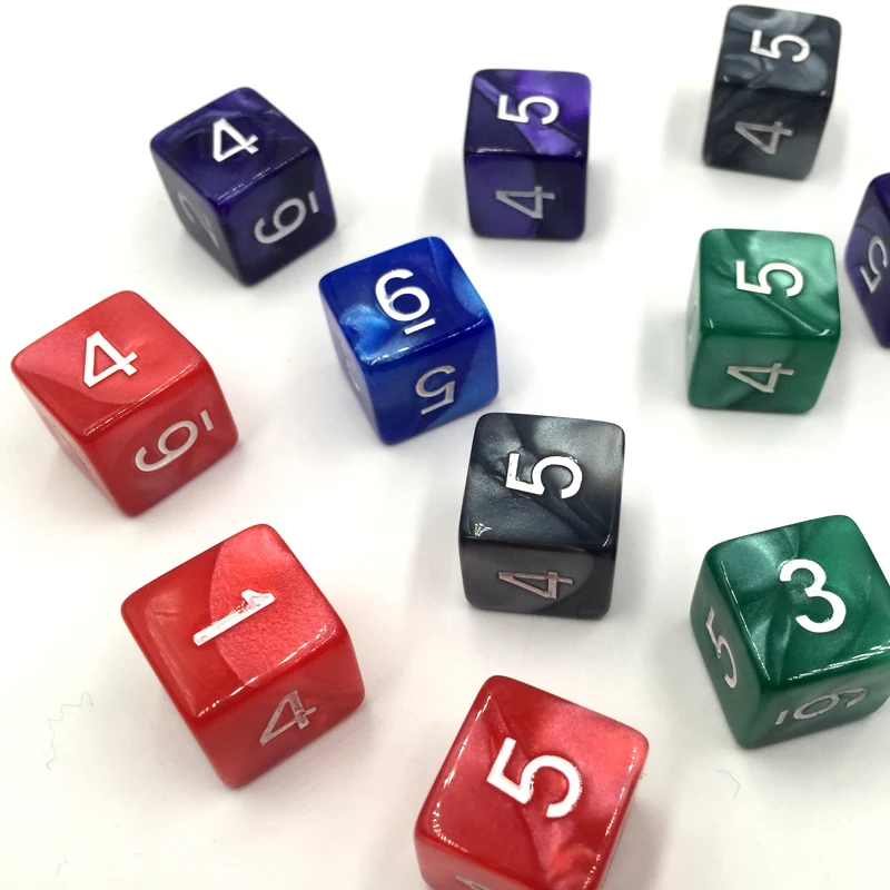 

rollooo Dice 10pc/set Pearl Dice D6 Digital Dice Rpg dice