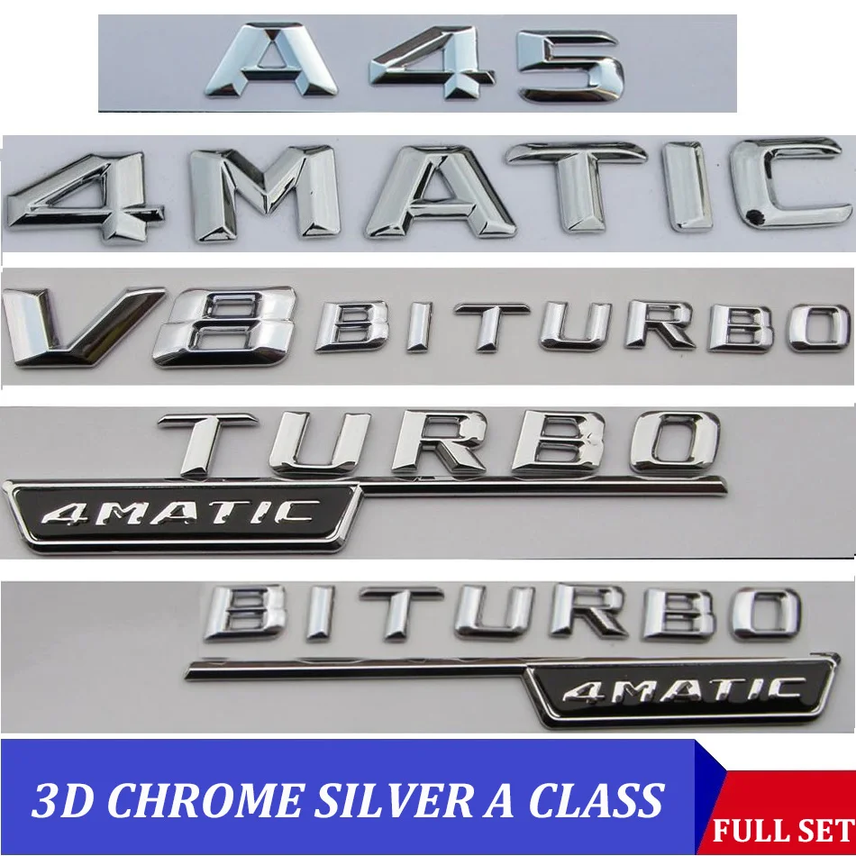 3D Хром W177 W176 эмблема A45 A200 A180 A250 буква автомобильные наклейки логотип CLA CLK для Mersedes