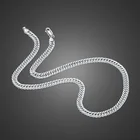 Цепочка унисекс из серебра 100% пробы, 6 мм, 18-22 дюйма