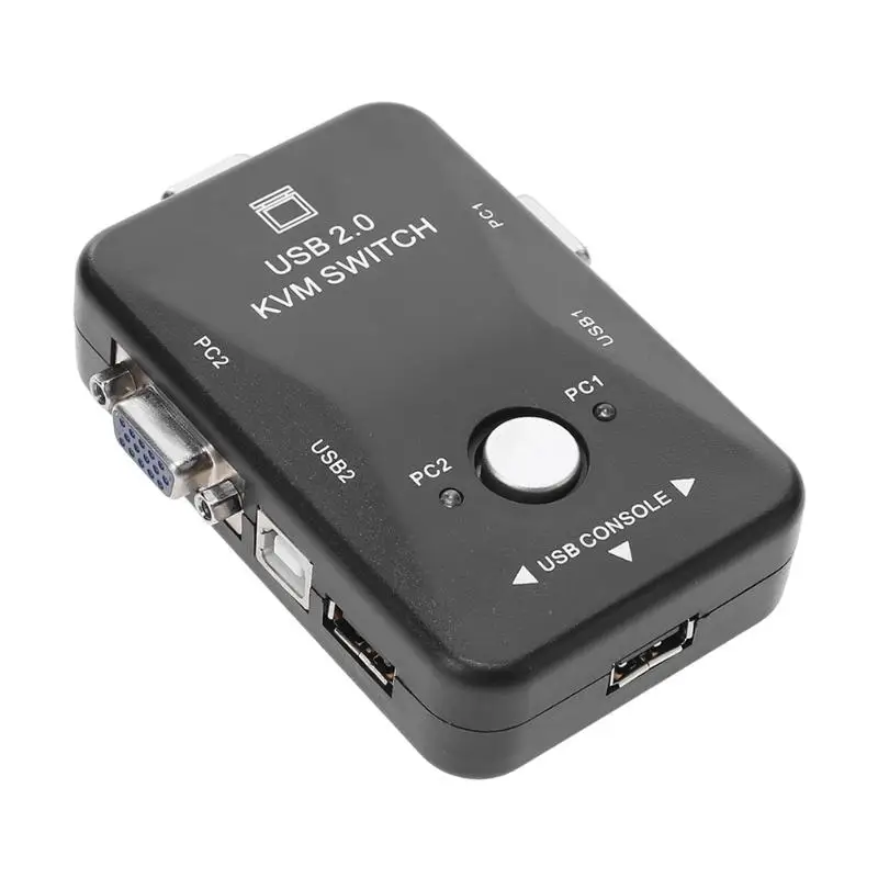 Новый 2 порта USB2.0 VGA переключатель коробка Максимальное разрешение 1920x1440 для мыши