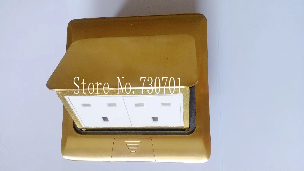 Золотистая медная двойная наземная розетка британского стандарта для SA