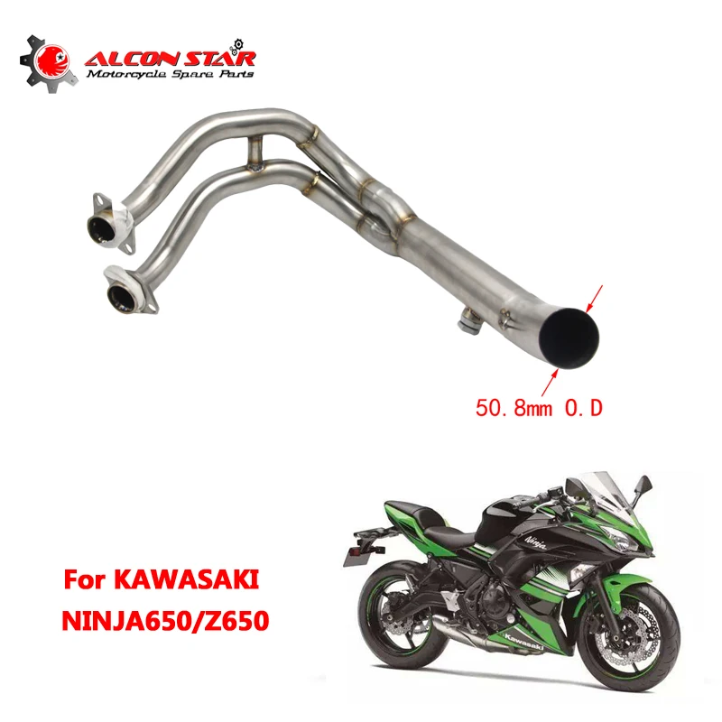 

Alconstar- For Kawasaki NINJA650 Z650 Motorcycle Stainless Steel 51mm Exhaust Full System Pipe Muffler Header Racing