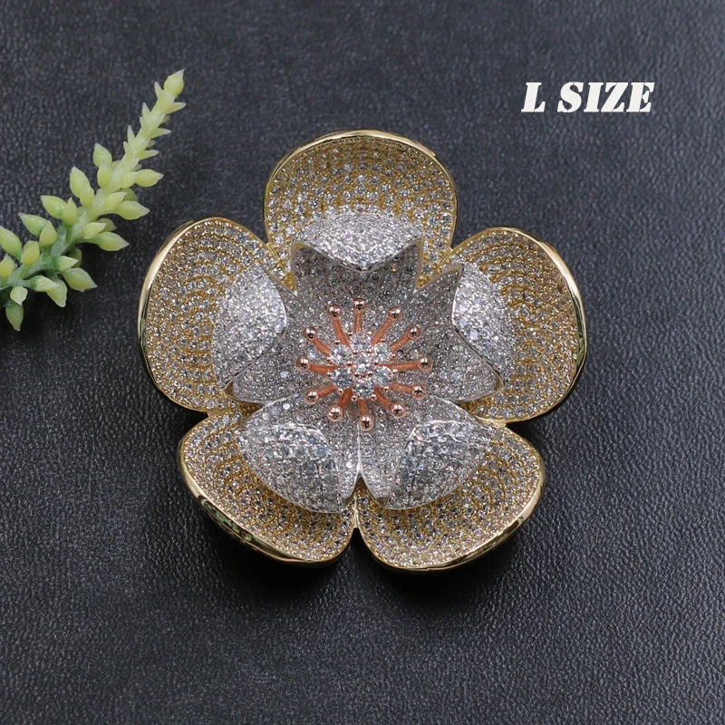 Lanyika модная большая элегантная LuxuryFlower брошь подвеска двойное использование для