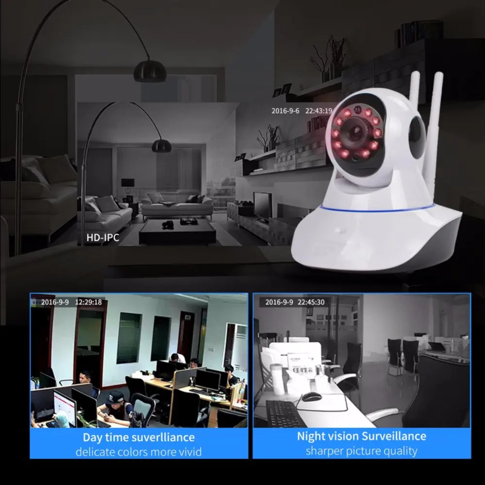 Двойная антенна WiFi IP Smart Onvif Pet Camera Wifi P2p Мини Беспроводная камера видеонаблюдения