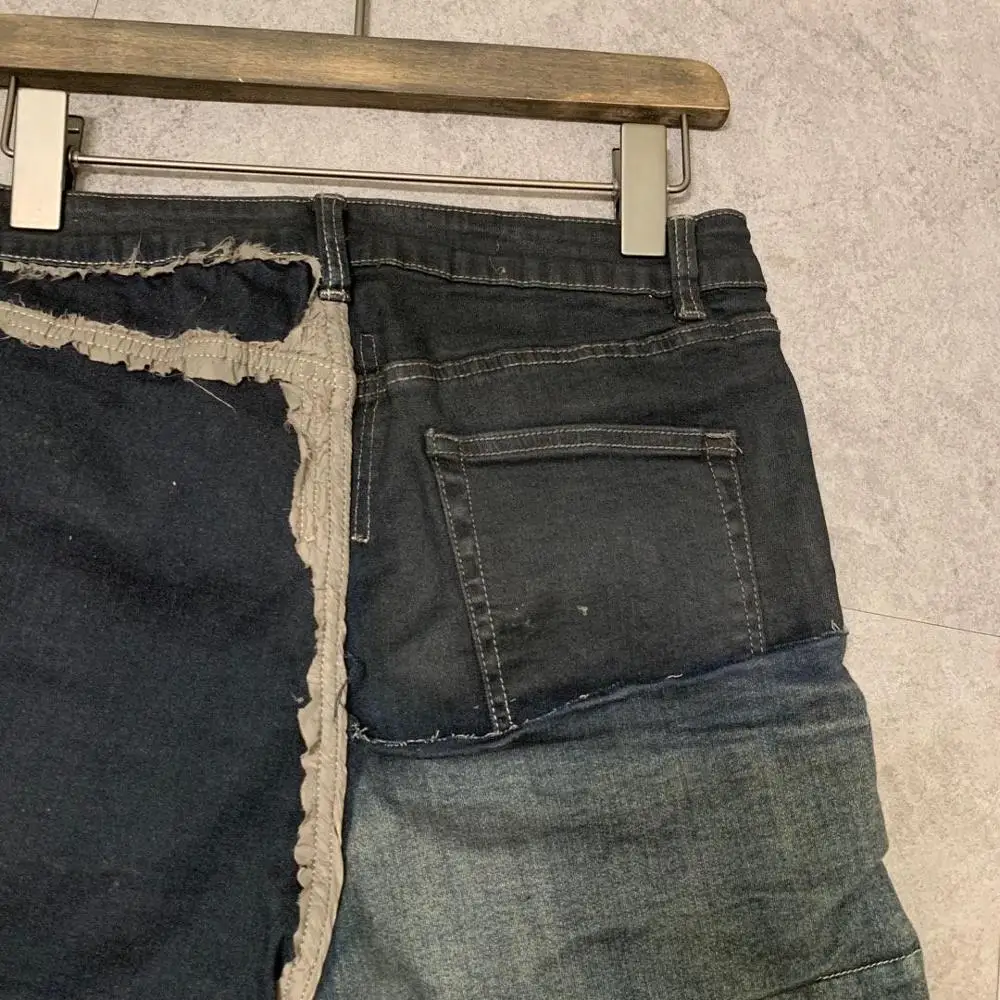 19ss Owen Seak Men Casual Short Washing Denim Cotton Gothic Style Men's Clothing Sweatpants Summer Women Black Shorts Size XL