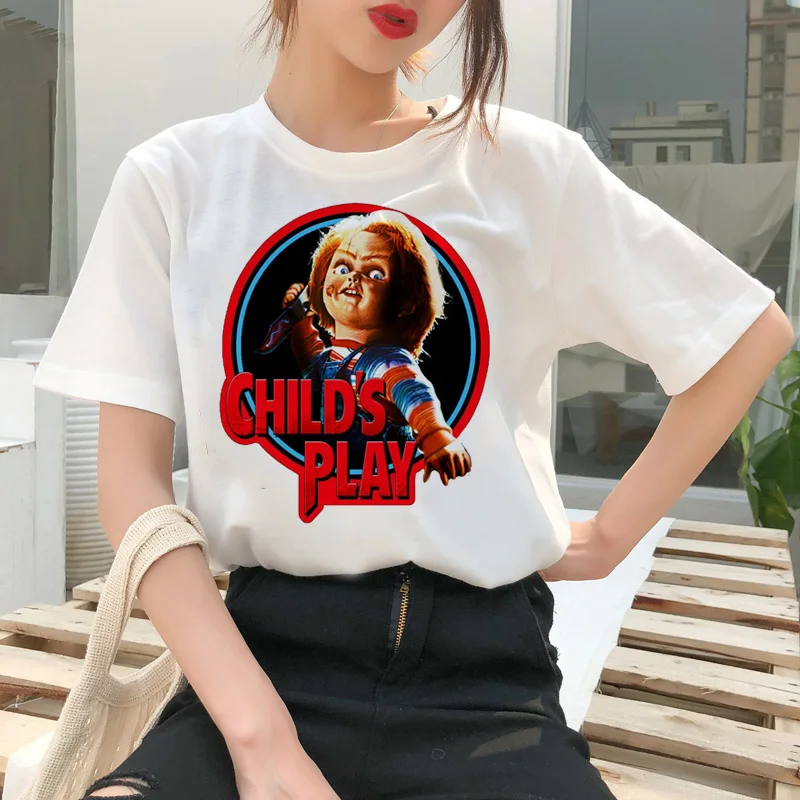 Chucky футболка ужас женский топ уличная футболка ulzzang Футболка Модные женские рубашки femme Футболка Одежда - Цвет: 2501