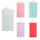 Масштаб 1:12, синяя деревянная сказочная дверь для кукольного домика, миниатюрный аксессуар, миниатюрная мебель, игрушки, ролевые игры, Классические игрушки