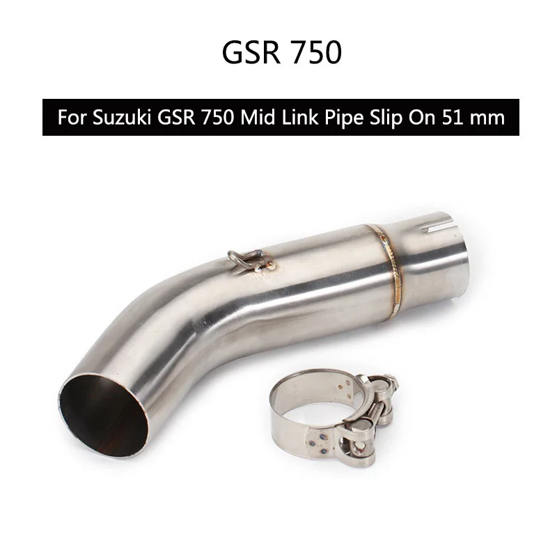 

(Средняя труба) для Suzuki GSR 750 выхлопная труба для мотоцикла средняя труба без шнуровки 51 мм Escape из нержавеющей стали Средний преобразователь