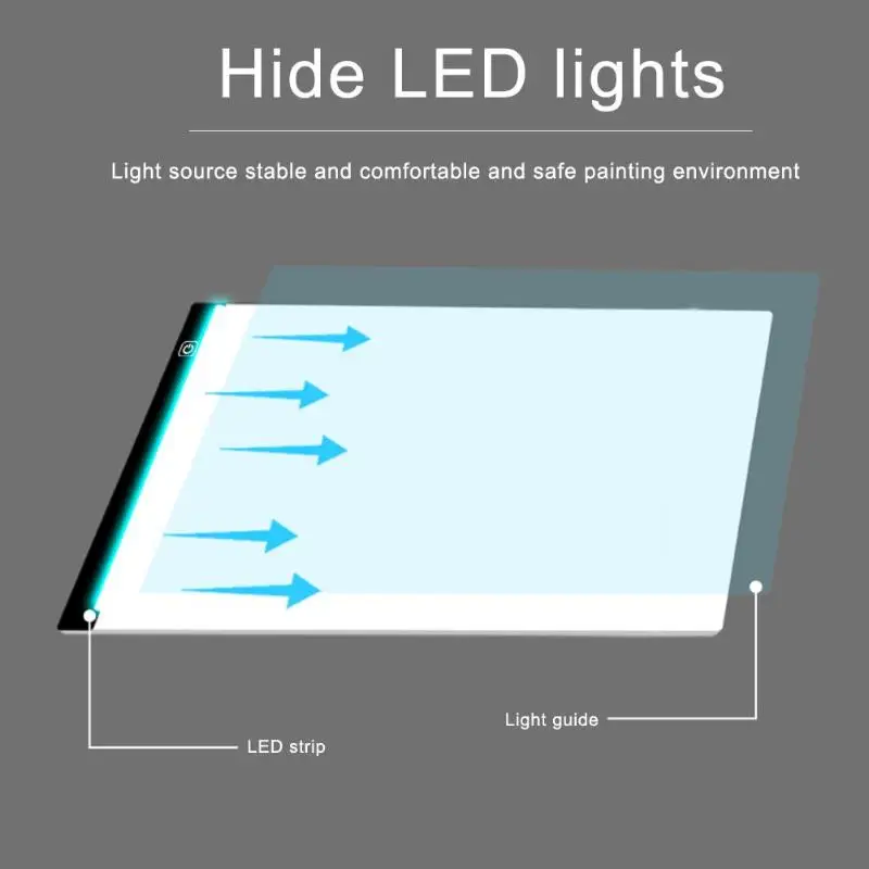 Dimmable A4 светодиодный планшет для рисования, цифровые графические планшеты, Электронный светильник для рисования, детская доска для рисования
