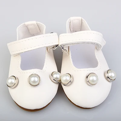 Style 2 Новинка года; кукольные туфли с искусственным жемчугом; 7,5 см; оригинальные кружевные туфли для 18 дюймов; кукольные аксессуары; подарок для ребенка - Цвет: Style 2