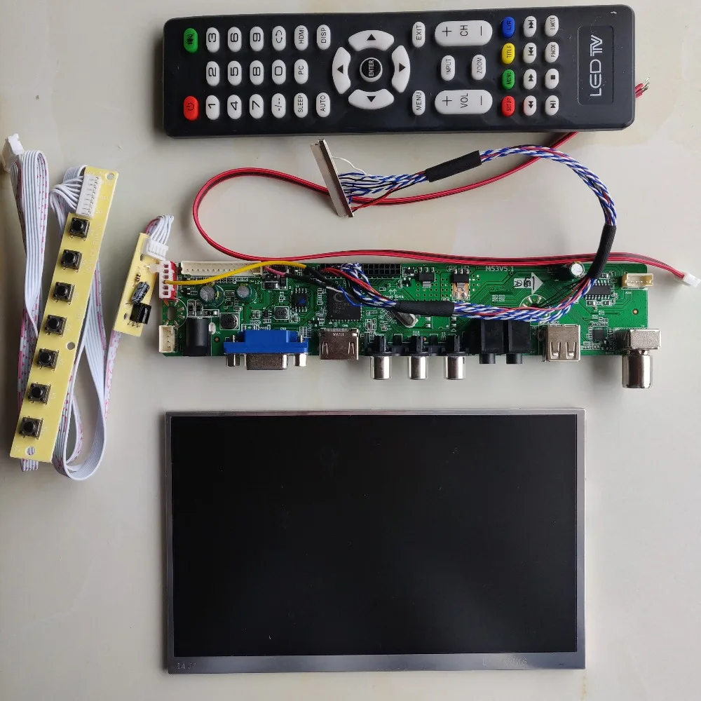 7 дюймов 1280*768 720 p lcd с 5 в 1 драйвер платы Проектор DIY kit HD tv 16:9 экран высокой