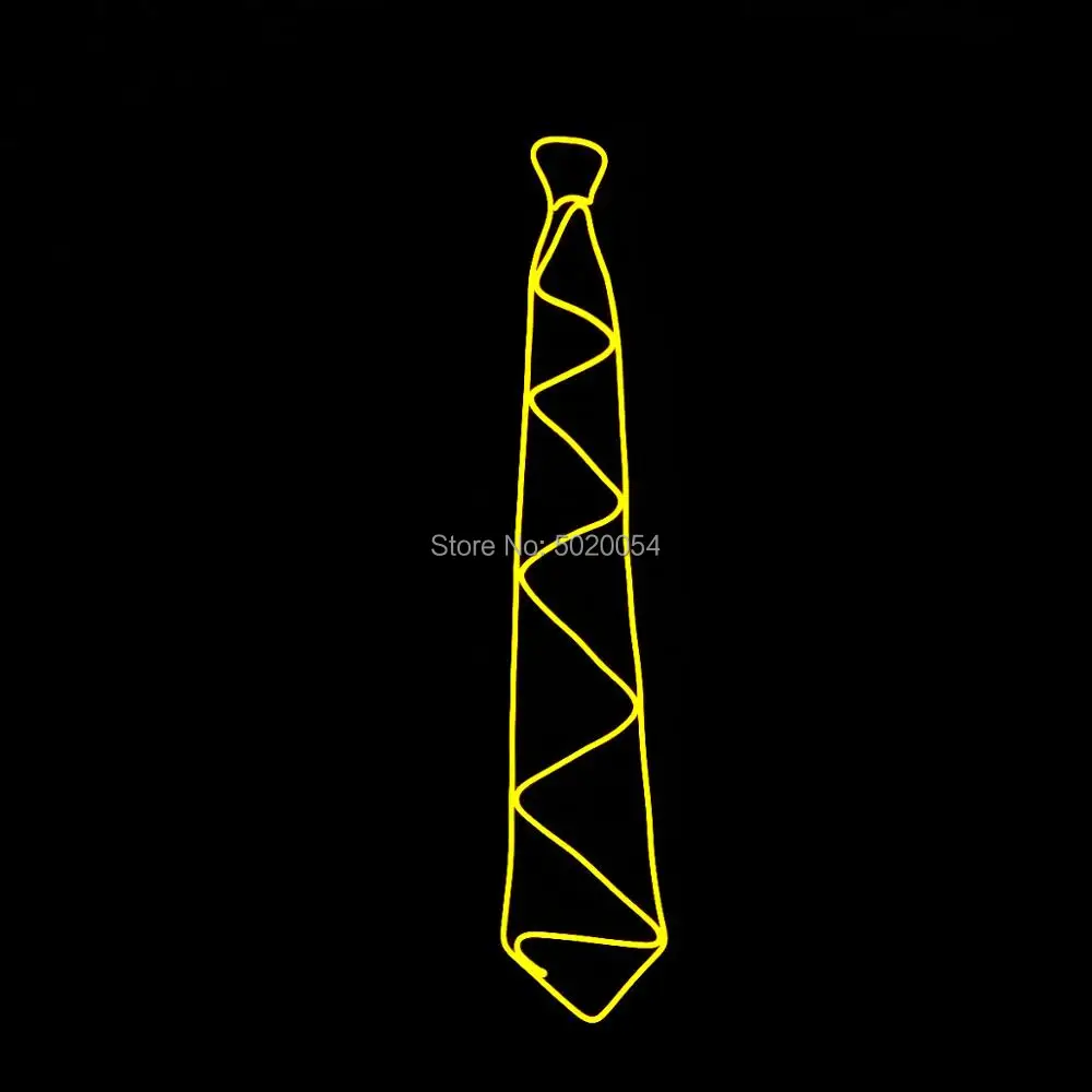 Design-C Yellow GZYUCHAO EL мужской подарок EL Wire черные галстуки Свадебный декор неоновый светодиодный светящийся галстук-бабочка для мужчин для мальчиков - Цвет: Design-C Yellow