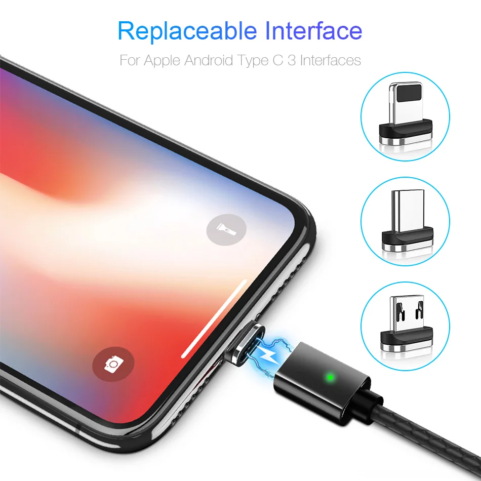 Магнитный кабель для iPhone 6 7 Xs Micro usb type-C кабель 3A Быстрая зарядка usb type-C кабель для samsung Xiaomi зарядное устройство Шнур для телефона