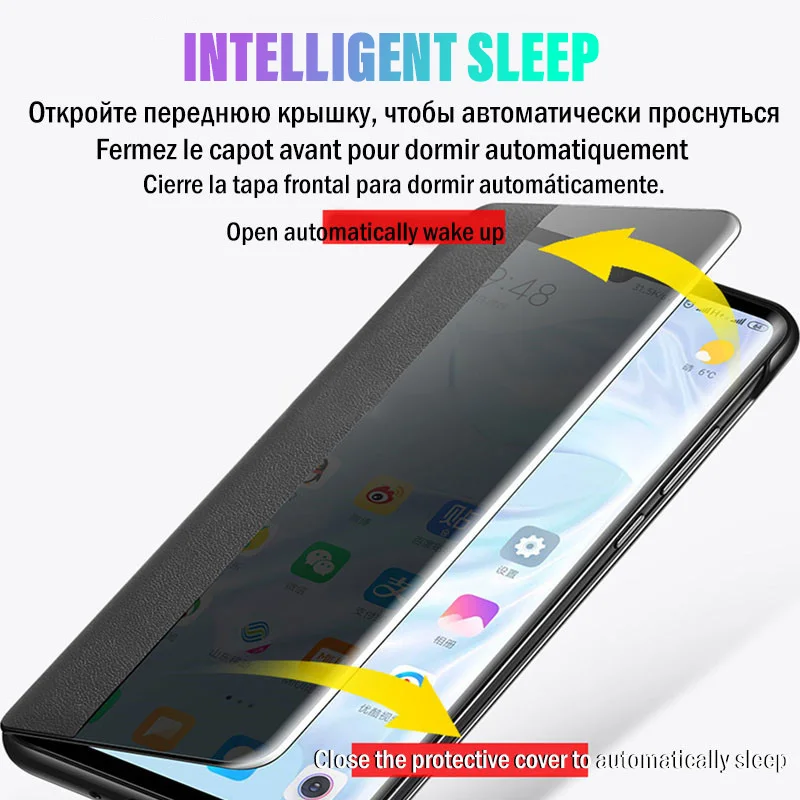 Smart Clear View Stand Flip Case For Huawei P20 P30 Mate 20 Lite Leather Protective Pro Shockproof Cover |