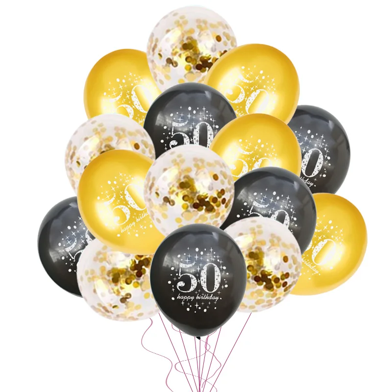 15pcs Balloons JOY-ENLIFE 1 комплект мужские и женские Стиль 30th на день рождения реквизит для фотосессии смешные усы 30 годовщина украшения для вечеринки, дня рождения поставки - Цвет: 15pcs Balloons