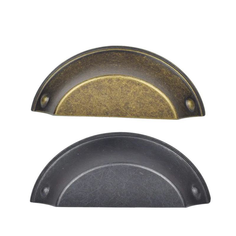 

Retro Metal Kitchen Drawer Cabinet Door Handle Furniture Knobs Hardware Cupboard Antique Iron Shell Pull Handles,2Pcs