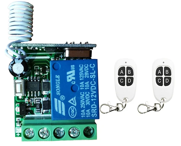 DC12V 1CH RF Беспроводной реле приемника пульты дистанционного управления и белые