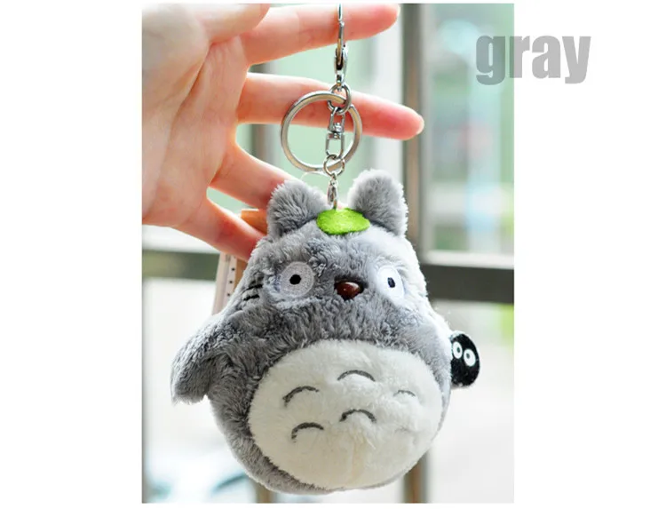 gray 10 шт. милые(10 см), брелок для ключей с изображением героя мультфильма «Мой сосед Тоторо Studio Ghibli Hayao Miyazaki животных кулон брелок для ключей на сумку - Цвет: gray