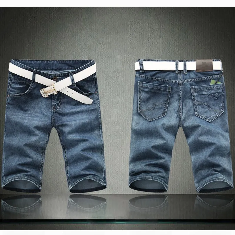 new 2014 summer fashion mens slim fit jeans famous brand men short casual man denim shorts classic blue men's pants | Мужская одежда