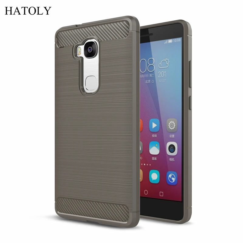 Чехол HATOLY для huawei Honor 5X противоударный мягкий силиконовый чехол с ворсом из ТПУ GR5