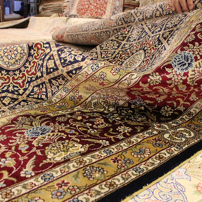 

YILONG 6.56'x9.84' Silk Rugs for Living Room Oriental Traditional Persian Area Carpet