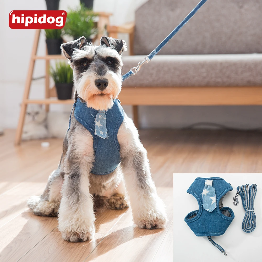 Hipidog ПЭТ Жилет Жгут поводок указан дышащий галстук Дизайн Сетки ведущий Набор для