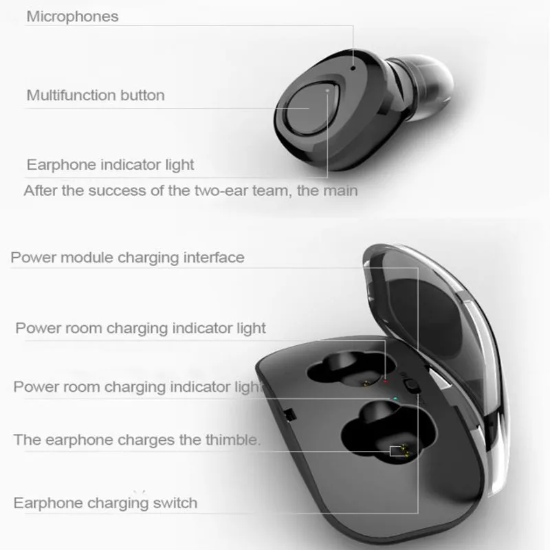 Миниатюрные невидимые наушники PJD TWS с шумоподавлением Bluetooth-гарнитура