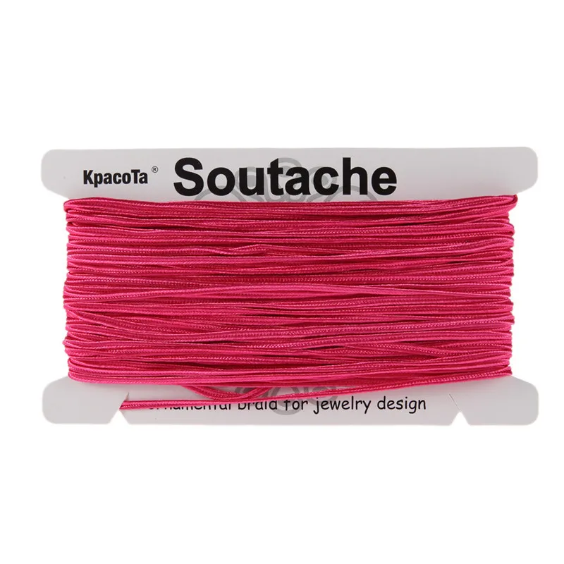 rose pink KPacTa несколько цветов 34 ярда(31 м) 3 мм ширина китайский узел Soutach цвета нейлоновый шнур DIY ювелирные изделия ручной работы плетеный материал - Цвет: rose pink