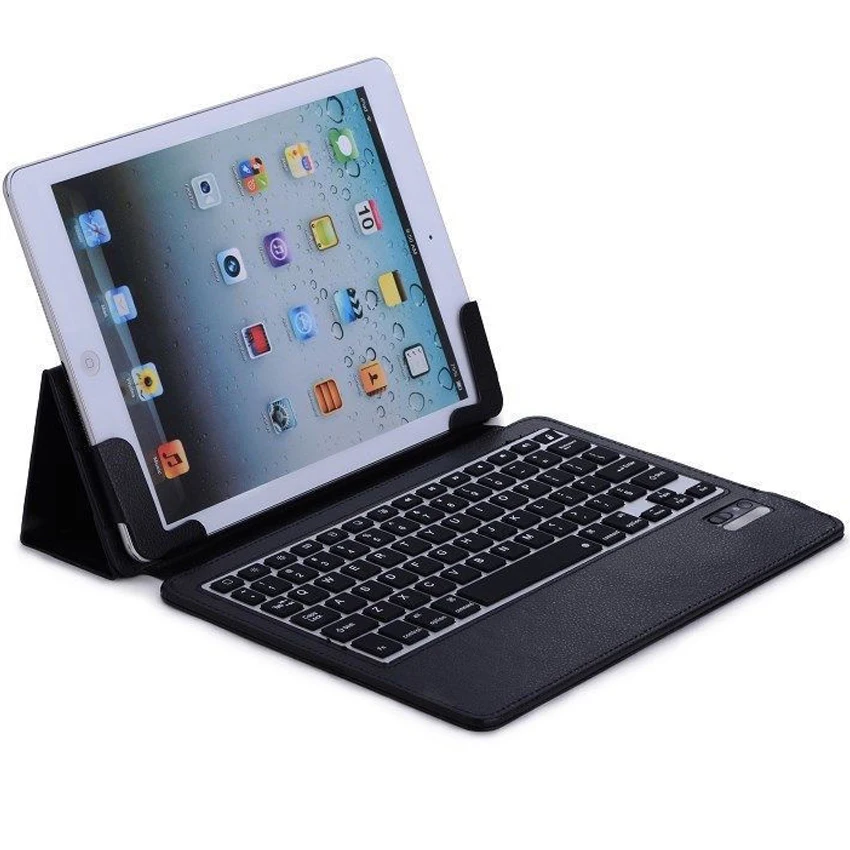 Новый 2017 беспроводной Bluetooth клавиатура + PU кожаный чехол защитный для iPad 5/6/Air 2/Pro 9 7