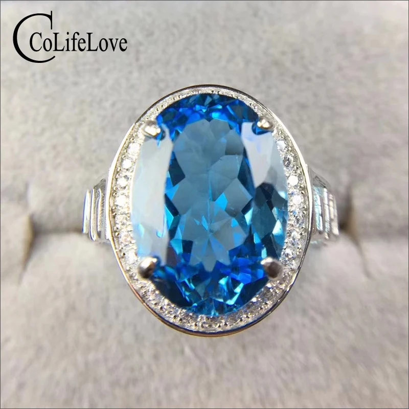 

Big size topaz ring for engagement 5 ct natural topaz silver ring solid 925 silver topaz jewelry romantic gift for woman