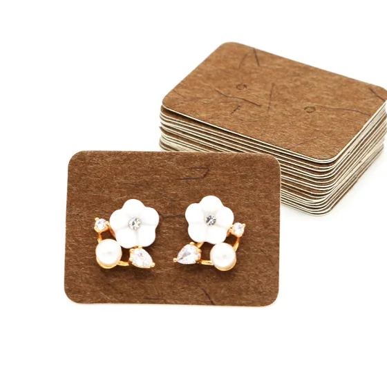 2.5x3.5cm kraft 3 Разноцветные бирки для упаковки ювелирных изделий разных размеров, 100 шт./лот, пустые бумажные серьги, ожерелье, браслет, подвеска, открытки, этикетки - Цвет: 2.5x3.5cm kraft 3