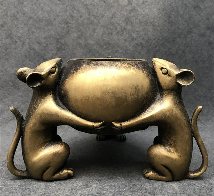 Скульптура бронза коллекционные предметы Ретро ремесла украшения ручной работы мышь|Статуи и скульптуры| |