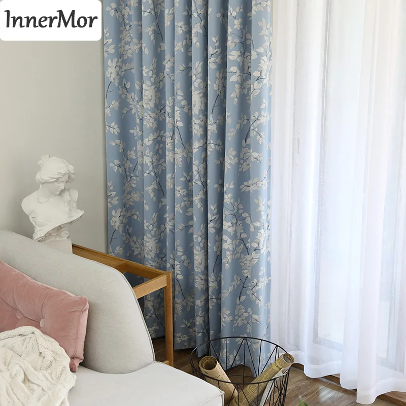 Innermor Роскошные пасторальные шторы для гостиной с вышивкой Затемненные занавески