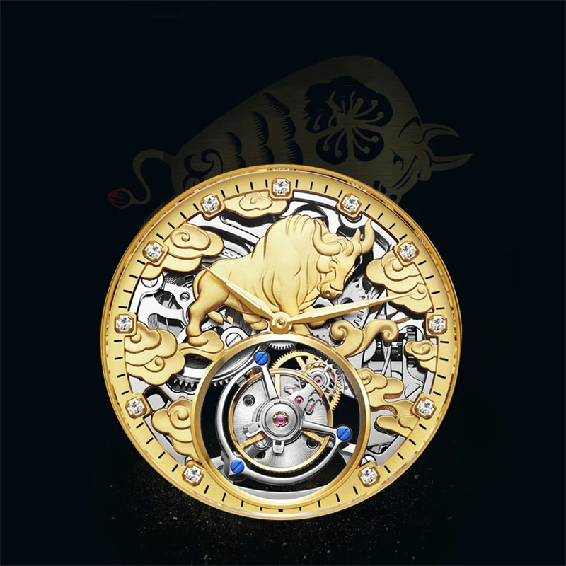 Tourbillon механические часы для мужчин Топ бренд сапфировые зеркальные Оригинальные