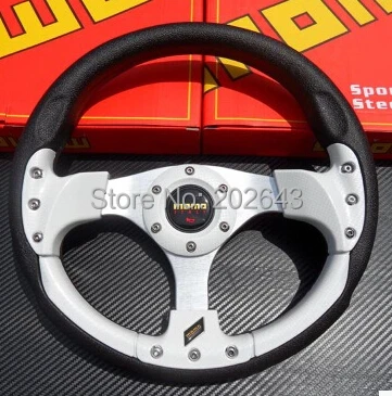 Универсальный Автомобильный руль для автогонок с полиуретановым кожаным