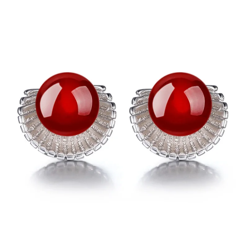 

100% 925 sterling silver hot sell rhinestone shell design female stud earrings jewelry ladies`birthday gift Anti allergy cheap