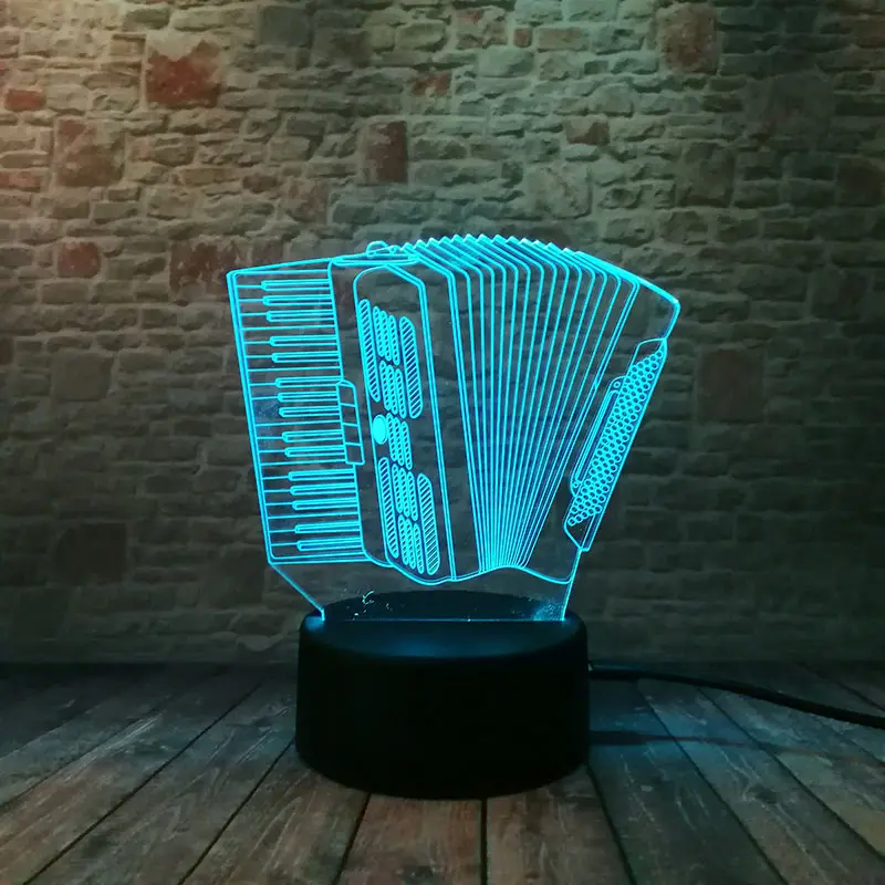Ночник с 3D иллюзией Светодиодный светящийся цветной сенсорный фонарик