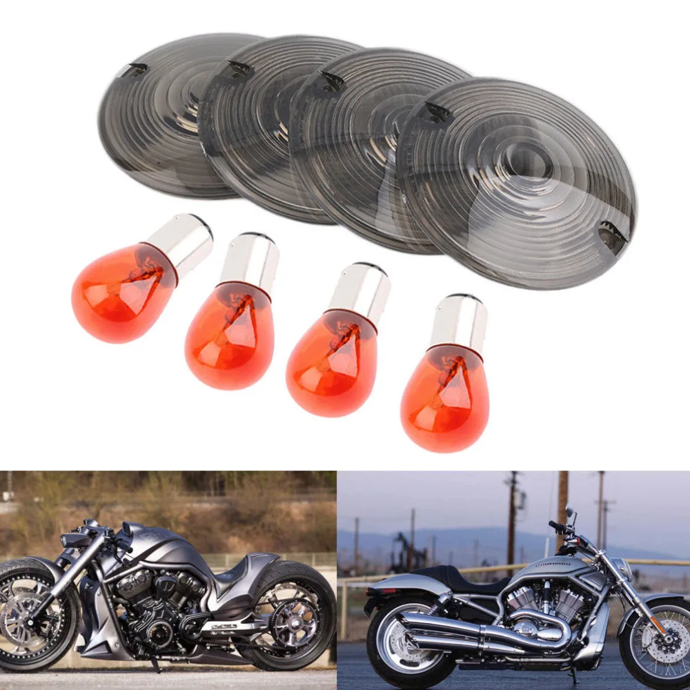 4 шт. мотоциклетные дымовые плоские стильные указатели поворота лампы для Harley