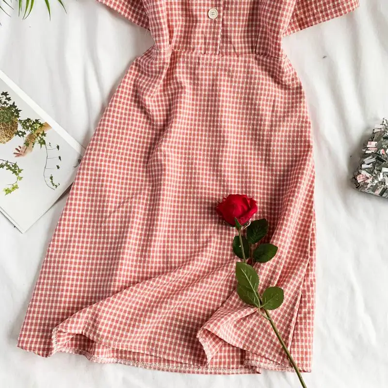 Подиум 2019 летнее женское повседневное клетчатое платье Элегантное с коротким