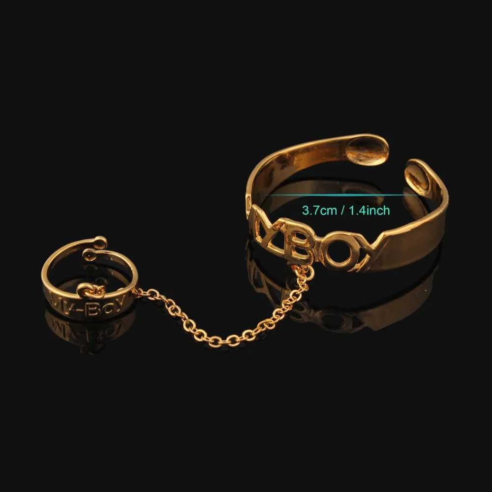 Модные ювелирные украшения браслет с золотым покрытием MYBOYBangles и вместе кольцом